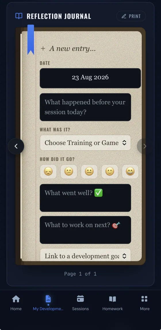 Writing a new reflection journal entry on a phone