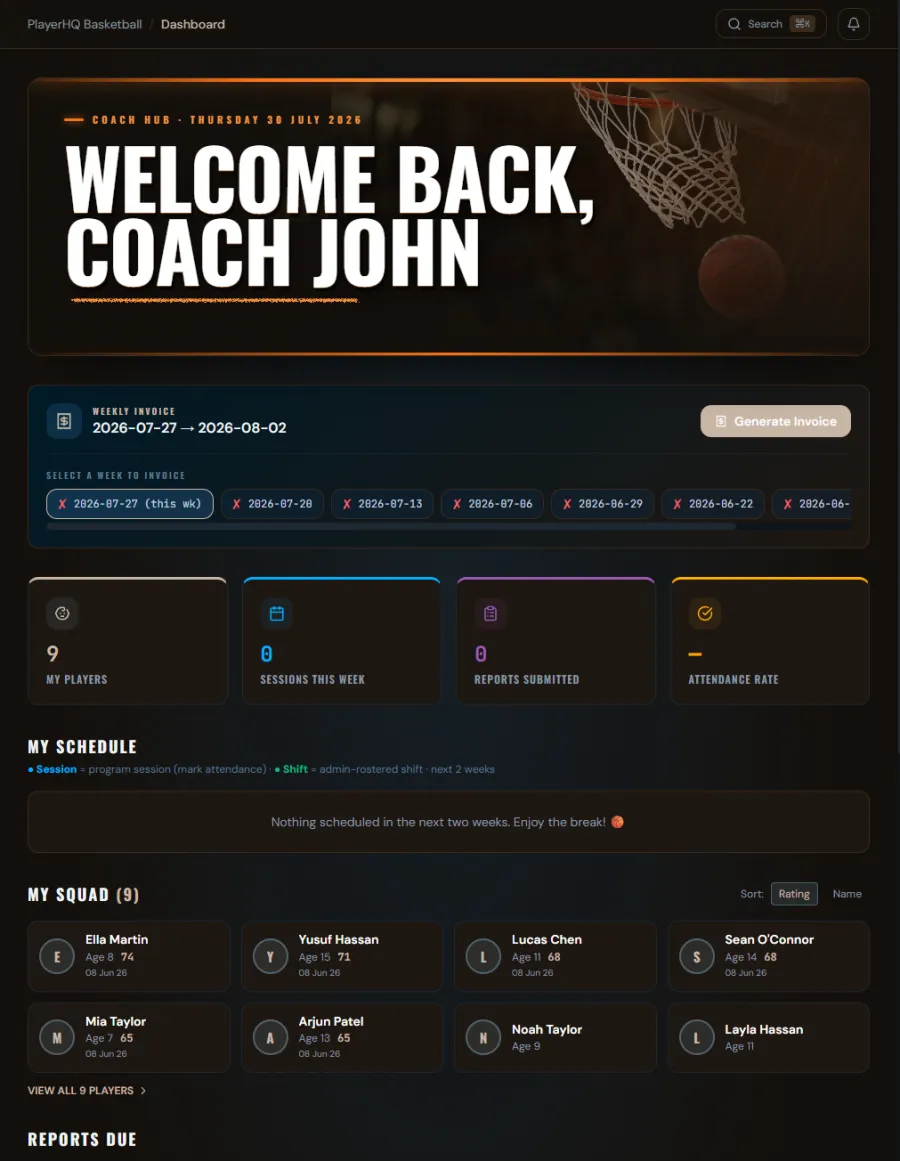 PlayerHQ bbCoach