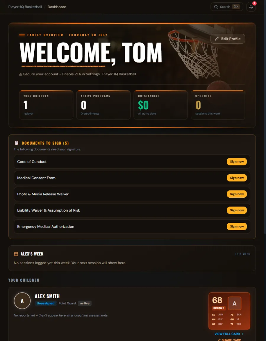 PlayerHQ bbParent