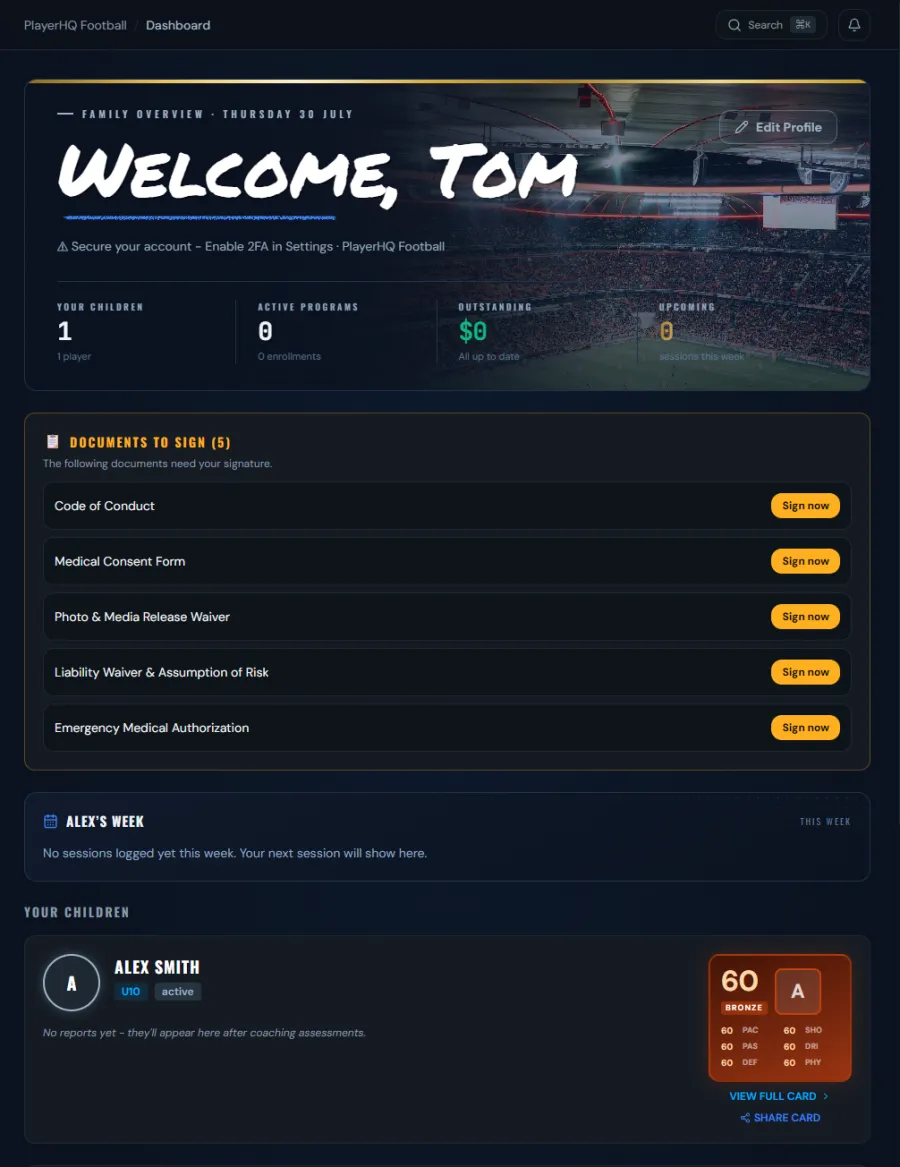 PlayerHQ fbParent